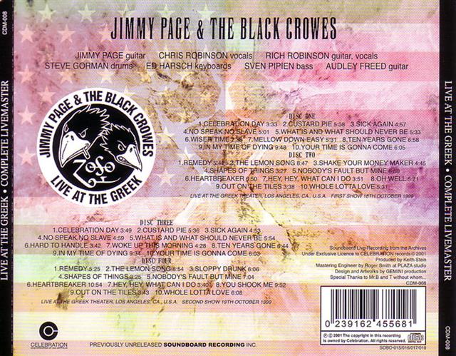 Jimmy Page & The Black Crowes / Live At The Greek Complete Live